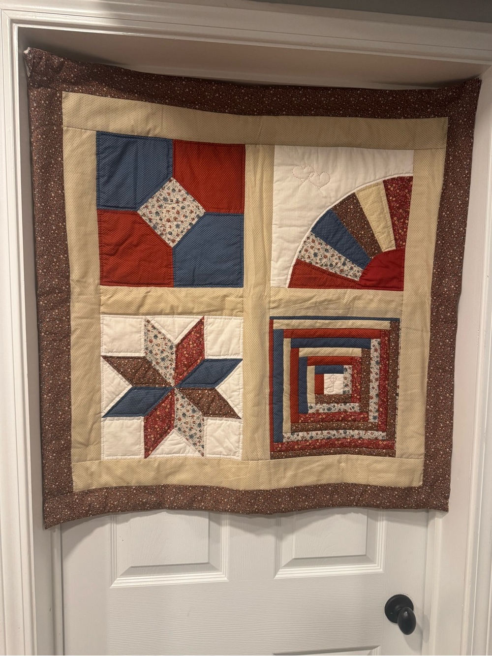 Vintage Handmade 80s Quilt Wall Decor